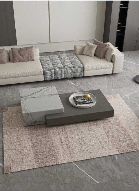 DAWN, Sofa Rug, Modern Living Room Rug, Soft Floor Mats, Rug Cushions, Non-Slip Sofa Rug, Washable Living Room Rug, Size 160X220CMS,LIGHT BROWN-7028/UT6-W