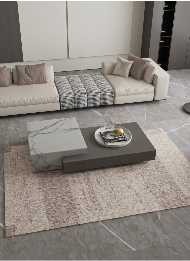 DAWN, Sofa Rug, Modern Living Room Rug, Soft Floor Mats, Rug Cushions, Non-Slip Sofa Rug, Washable Living Room Rug, Size 160X220CMS,LIGHT BROWN-7028/UT6-W