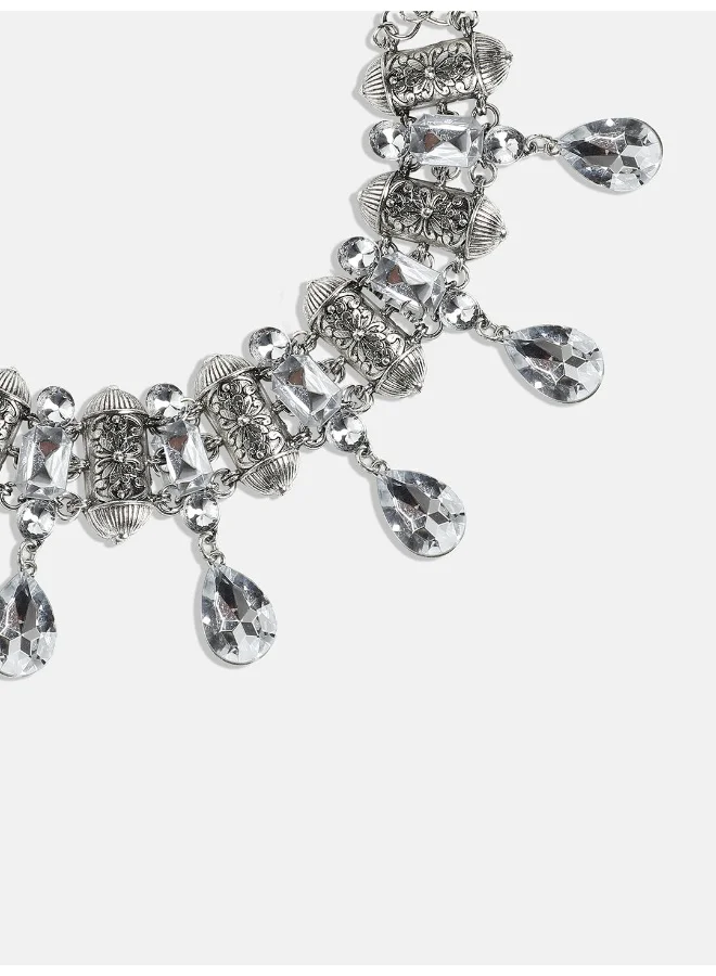 SOHI Metallic Drop Artificial Necklace Jewellery