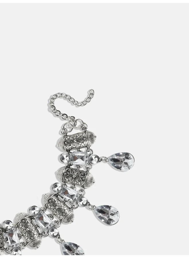 SOHI Metallic Drop Artificial Necklace Jewellery