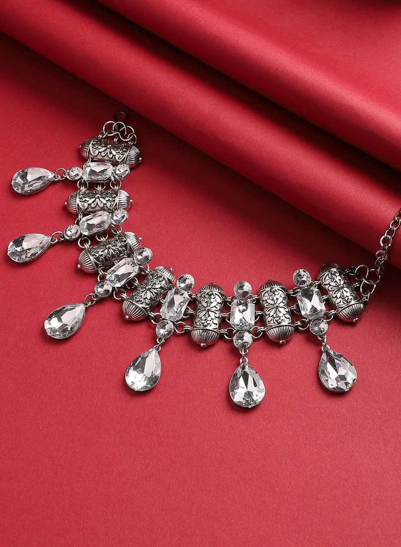 SOHI Metallic Drop Artificial Necklace Jewellery