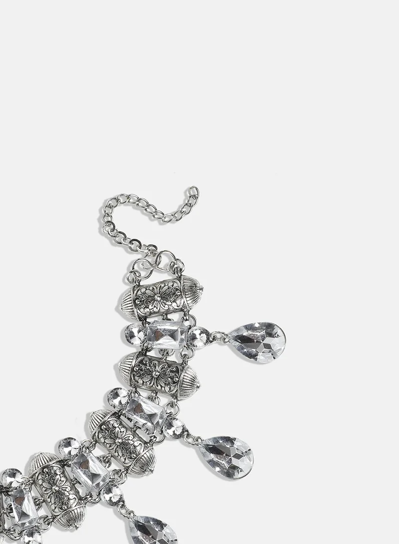 SOHI Metallic Drop Artificial Necklace Jewellery