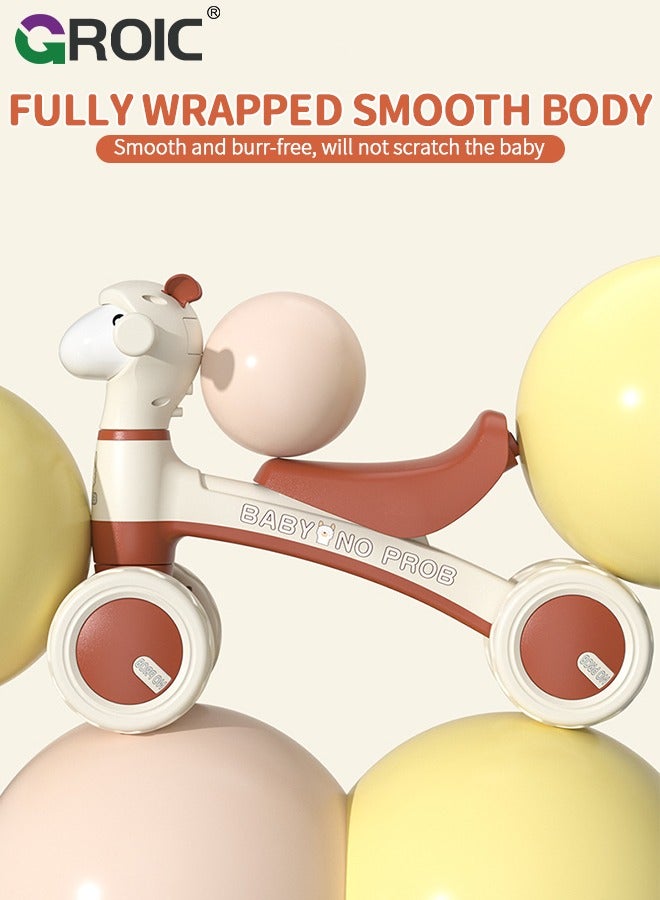 GROIC Baby Balance Bike with Bubble Machine,Mini Bike No Pedal Bike,Four-wheeled Balance Bike,Baby Bike Toys with Music & Light, Bike to Train Baby from Standing to Running - Image 5