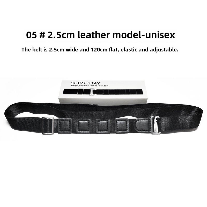 Non-Slip Shirt Stays Belt for Men and Women 05 black 2.5 shirt strap parquet-boxed