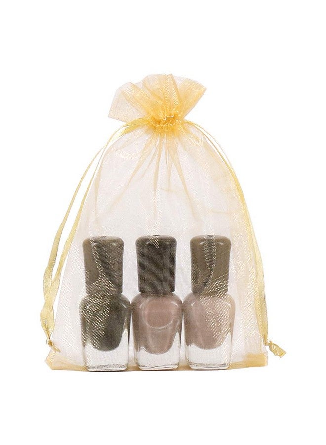 HRX Package 100pcs Gold Organza Gift Bags, 4 x 6 inch Candy Mesh Drawstring Favor Bags Jewelry Pouches for Christmas Wedding Party - Image 4