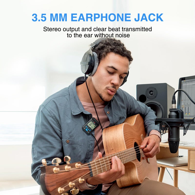 LEKATO Digital Metronome, Rechargeable LCD Electronic Mini Metronome, Human Voice, Clip on,10 Beat Sounds, Volume Adjustable, Portable M65 Metronome for Piano, Guitar, Flute, Violin, Drum (black) - Image 4