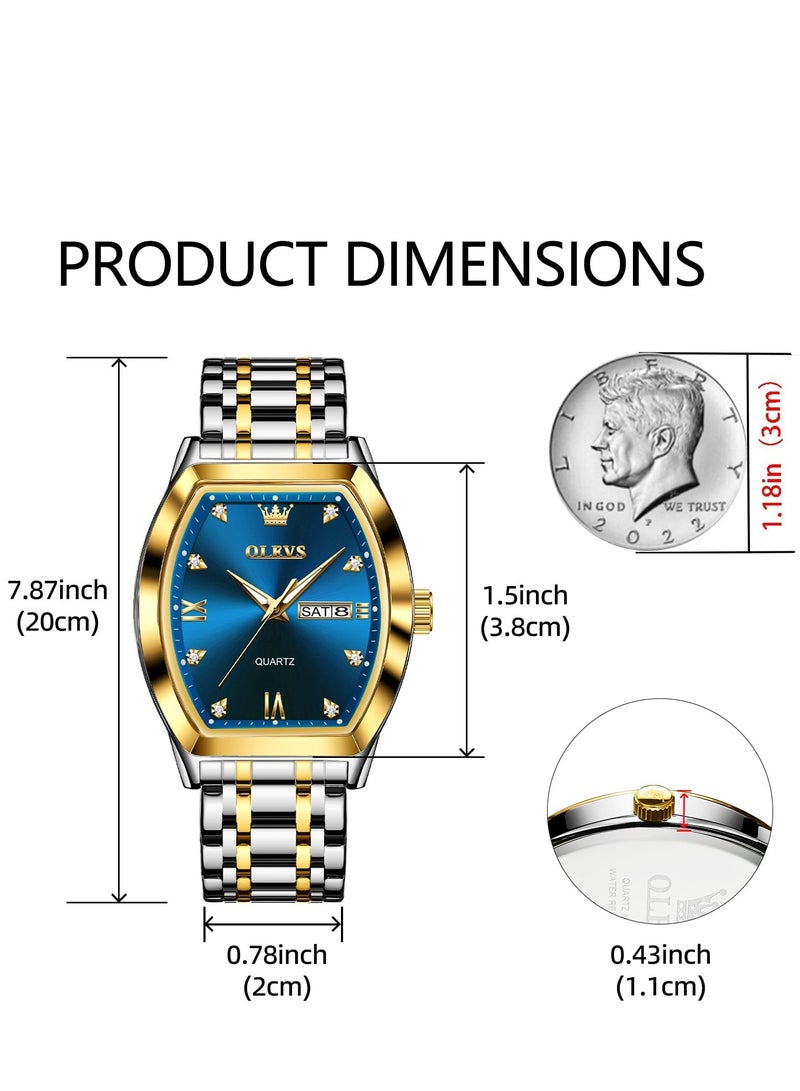 OLEVS Men's Luxury Business Diamond Analog Quartz Watch 5528 - Image 5