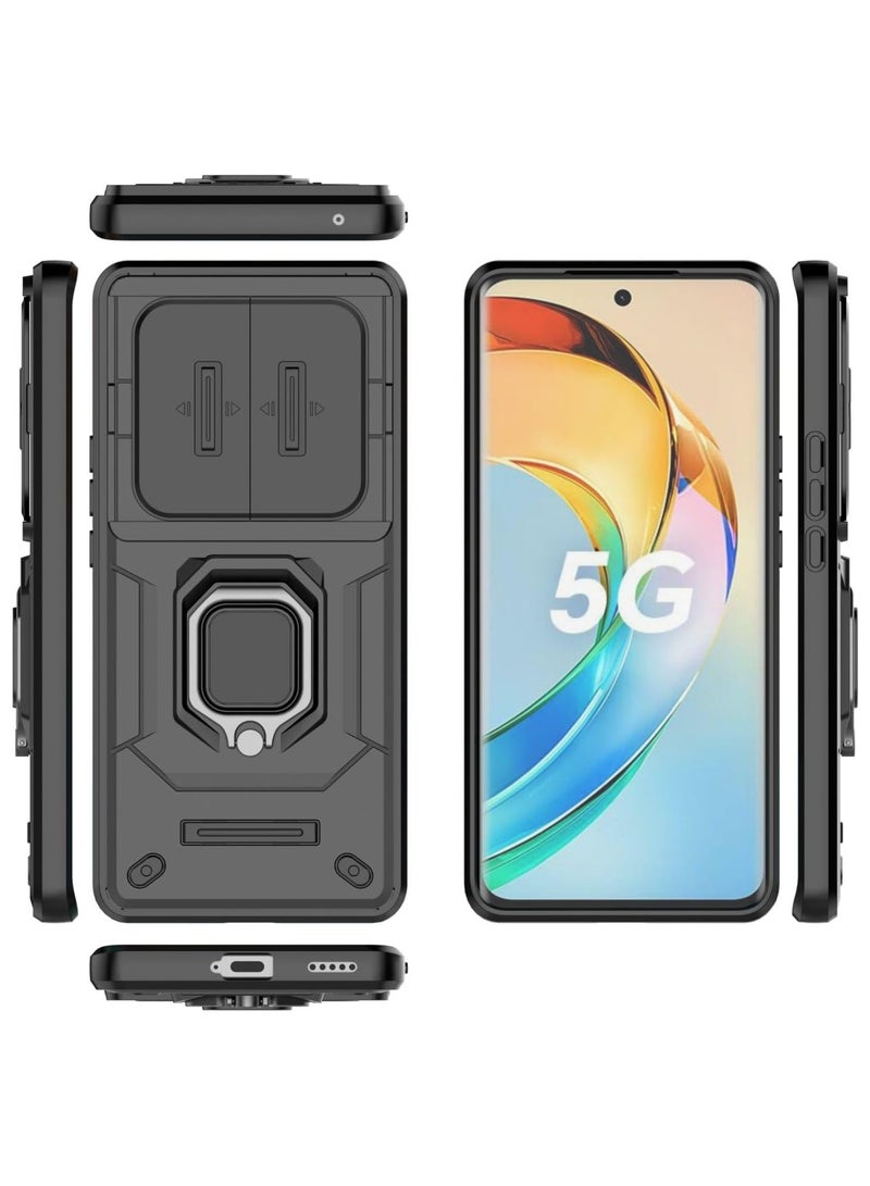 Slide Camera Phone Case Honor X9b 5G Cover Luxury Armor PC Shockproof Metal Ring Stand Protective Back Cover  X9b 5G /X50 5G  - Image 2