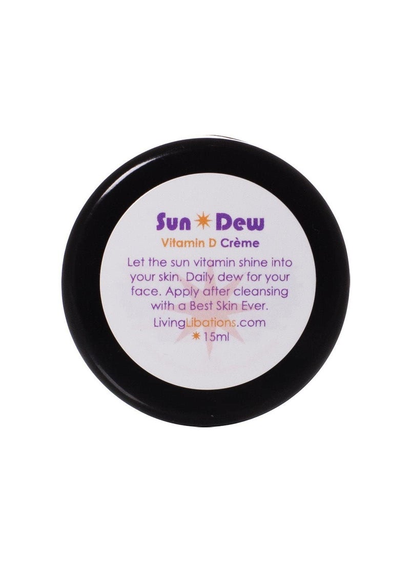 Living Libations LIVING LIBATIONS  Organic Sun Dew Transdermal Vitamin D Crme  Natural Wildcrafted Vegan Clean Beauty 05 oz  15 ml 
