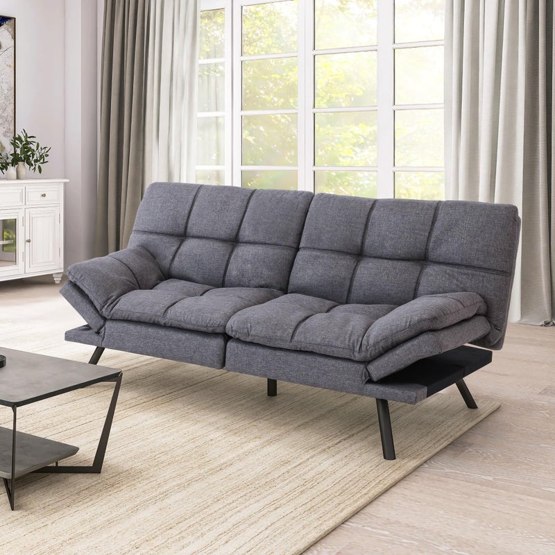 Hcore Hcore Futon Sofa Bed Memory Foam Sofa Bed 71 L x 31 W x 16 H Dark Grey 