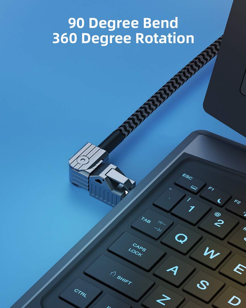 Hagibis CAT8 Ethernet Cable, Hagibis 360Â° LAN Network Cable with Zinc Alloy RJ45, Braided 24AWG 40Gbps 2000Mhz Patch Cord High Speed for Gaming, PS4, Xbox, Modem, Router, PC, Laptop - Image 2