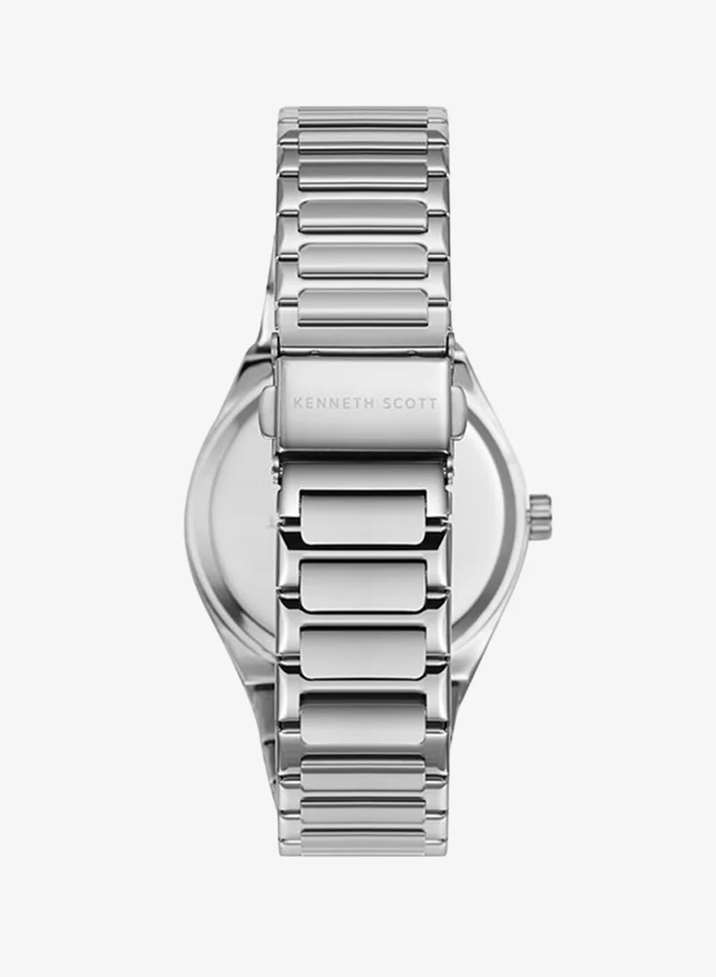 Kenneth Scott Men's Stainless Steel Analog Watch K24016-SBSB - 42 mm