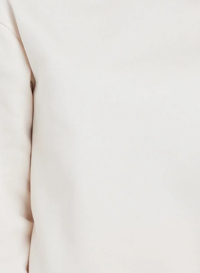 Styli  Cream Round Neck Sweatshirt and Skirt Co-ords for Women | Best Price UAE