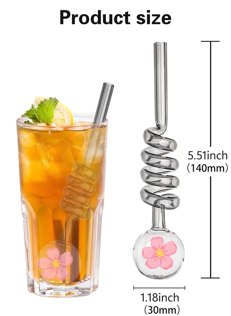 2pcs Premium Heat Resistant Glass Straw High Borosilicate Materia for Long lasting Use(Random Color) - Image 2