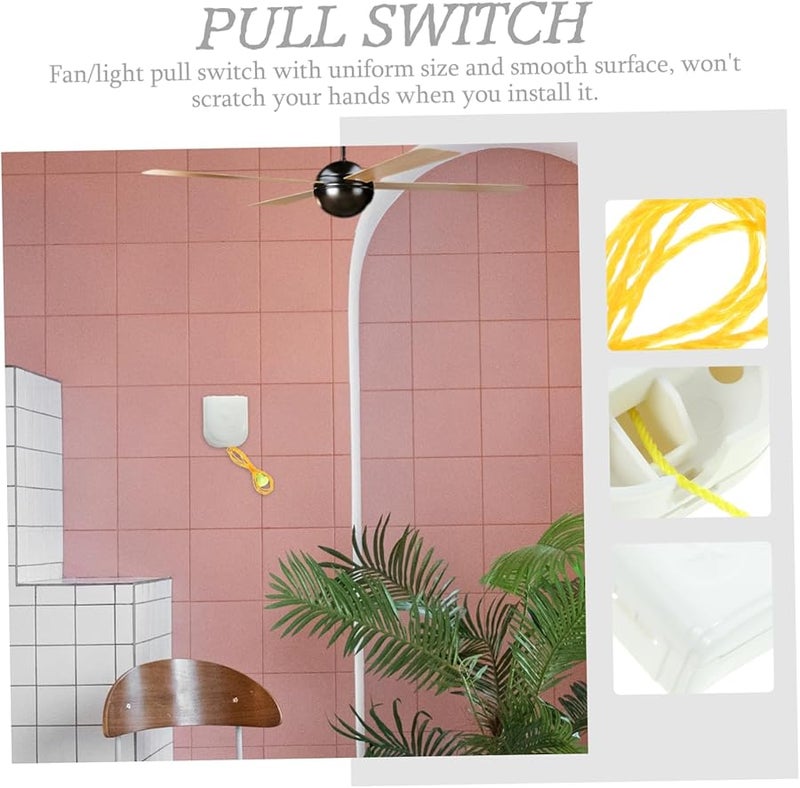 Mikikit 5 قطع سلسلة سحب مروحة سقف متينة بديلة مفتاح سحب ضوء بسطح أملس - Image 4