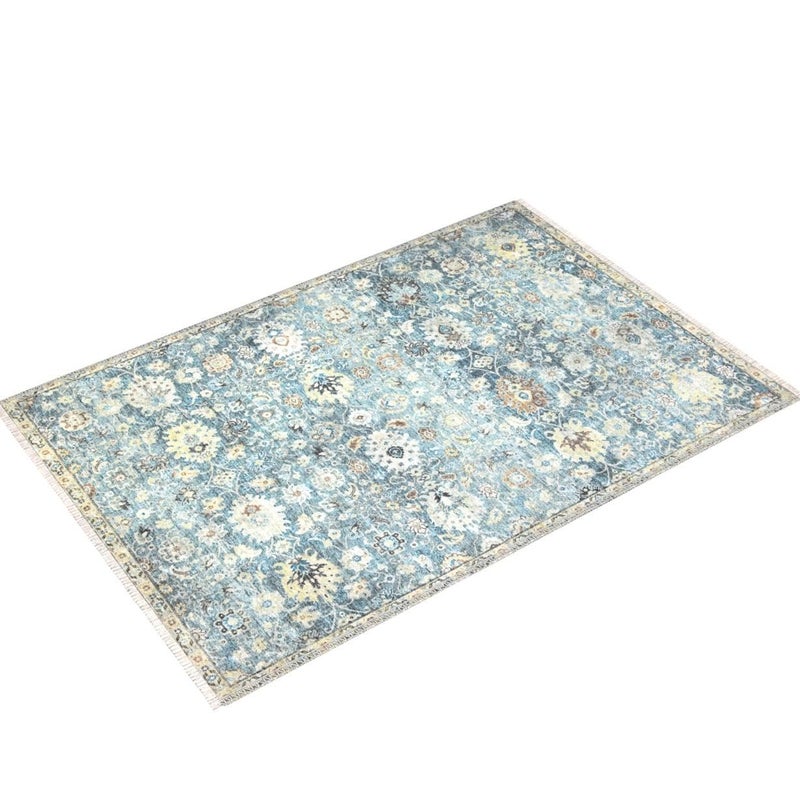 Bloom Rugs Caria قابلة للانزلاق 5x7 سجادة - الأزرق/البيج منطقة سجادة غرفة معيشة غرفة نوم غرفة الطعام والمطبخ - الحجم الدقيق: 5 '× 7' - Image 4