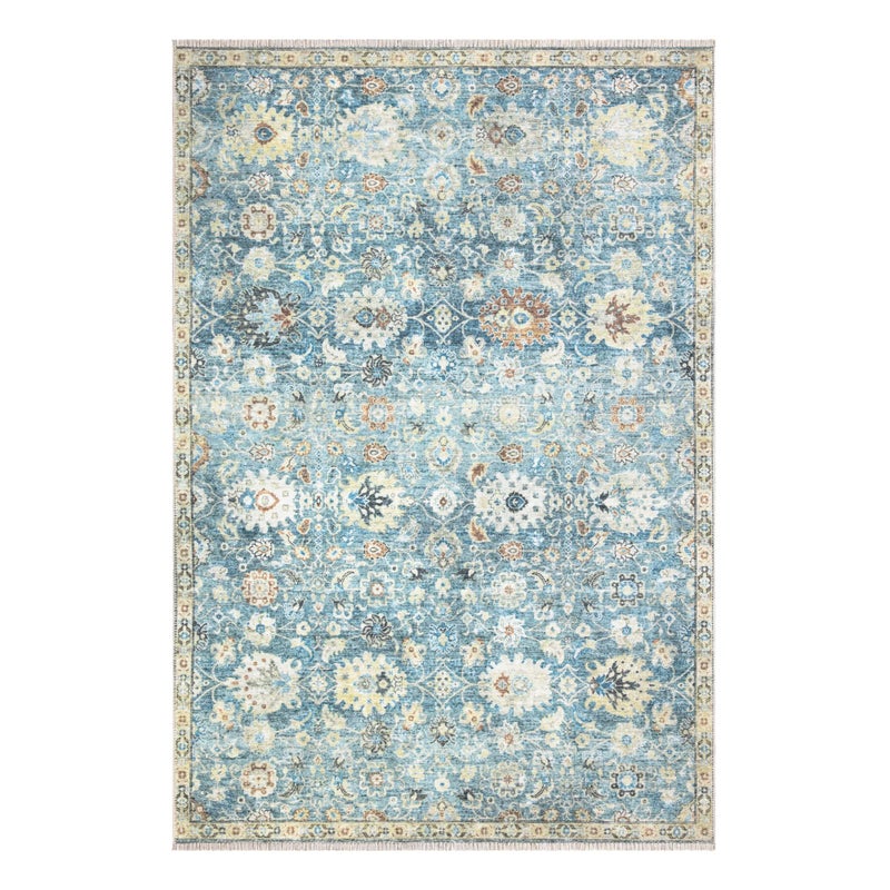 Bloom Rugs Caria قابلة للانزلاق 5x7 سجادة - الأزرق/البيج منطقة سجادة غرفة معيشة غرفة نوم غرفة الطعام والمطبخ - الحجم الدقيق: 5 '× 7' - Image 2