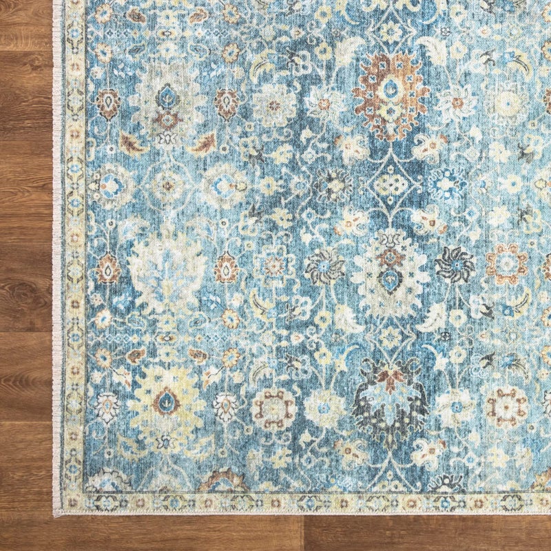 Bloom Rugs Caria قابلة للانزلاق 5x7 سجادة - الأزرق/البيج منطقة سجادة غرفة معيشة غرفة نوم غرفة الطعام والمطبخ - الحجم الدقيق: 5 '× 7' - Image 5