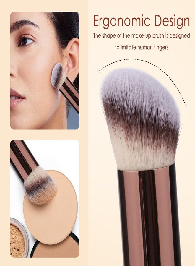 KINGMAS Makeup Brush Powder Puff Set, Foundation Concealer Contour Makeup Brushes, Flawless kabuki Brush Face Velour Puff for Foundation Blush Bronzer Contour Concealer, 3 Brushes & 3 Powder Puff - Image 3