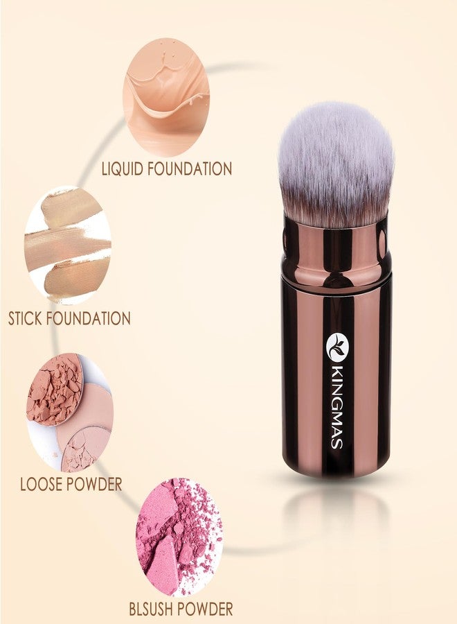 KINGMAS Makeup Brush Powder Puff Set, Foundation Concealer Contour Makeup Brushes, Flawless kabuki Brush Face Velour Puff for Foundation Blush Bronzer Contour Concealer, 3 Brushes & 3 Powder Puff - Image 5
