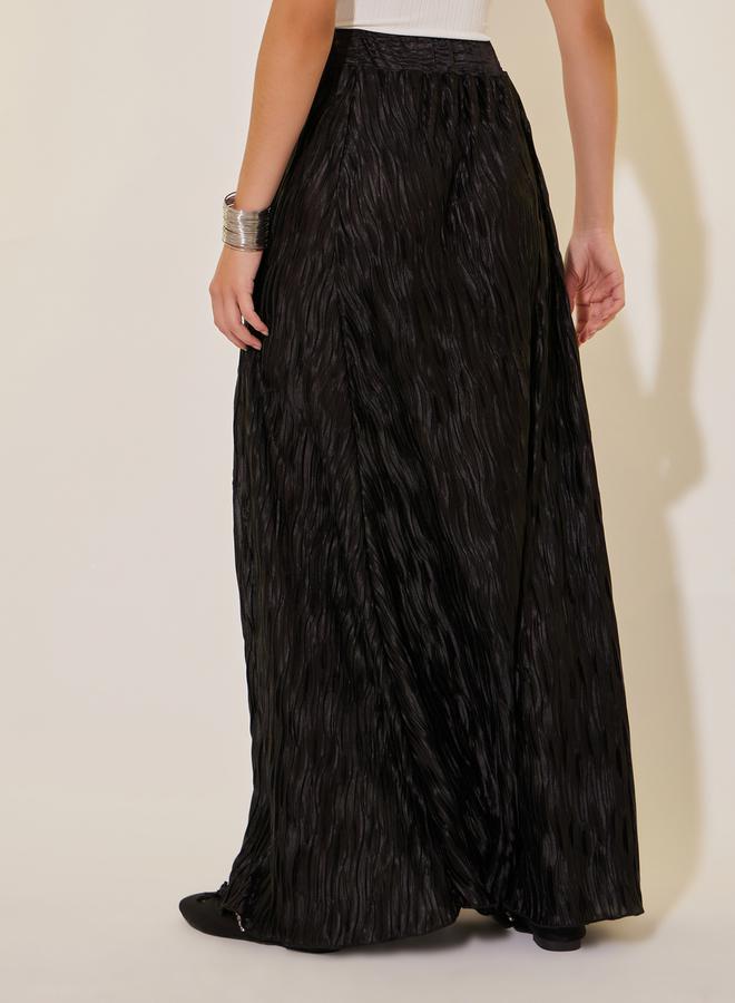 Take Two Solid Pleated A-Line Maxi Skirt - Image 4