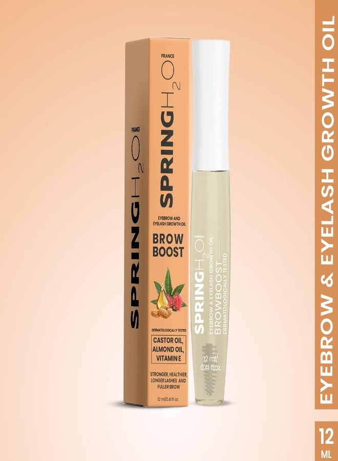 Spring H2O BrowBoost Eyebrow & Eyelash Growth Oil | Enriched with Castor Oil, Almond Oil & Vitamin E | Promotes Thicker, Longer & Fuller Lashes & Brows | Nourishing & Strengthening oil - 12 ml - Image 2