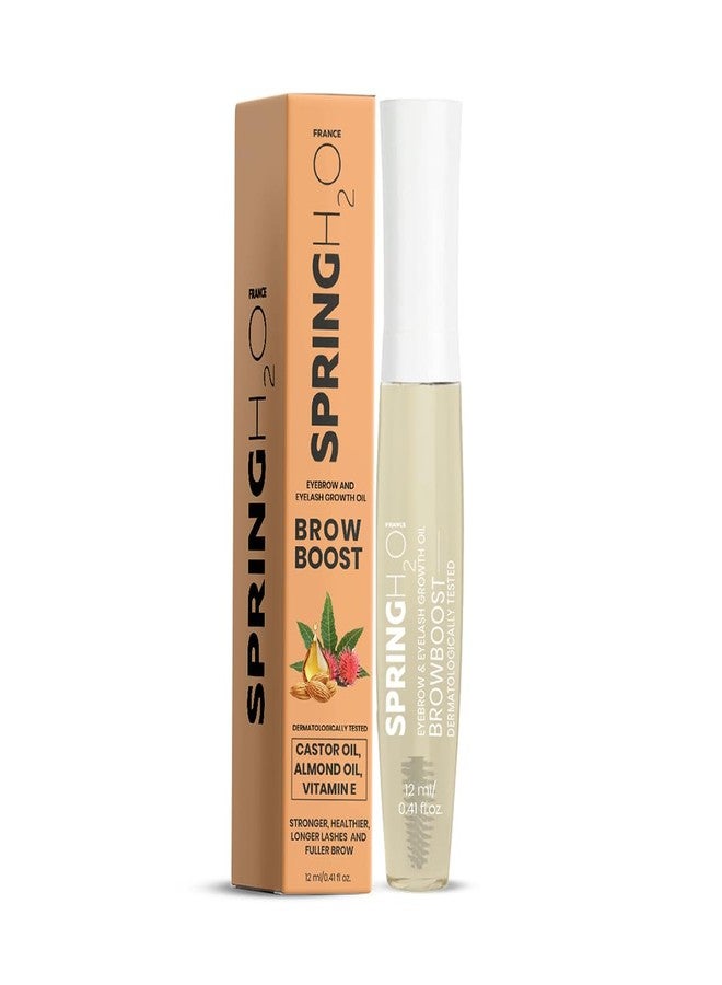 Spring H2O BrowBoost Eyebrow & Eyelash Growth Oil | Enriched with Castor Oil, Almond Oil & Vitamin E | Promotes Thicker, Longer & Fuller Lashes & Brows | Nourishing & Strengthening oil - 12 ml - Image 1