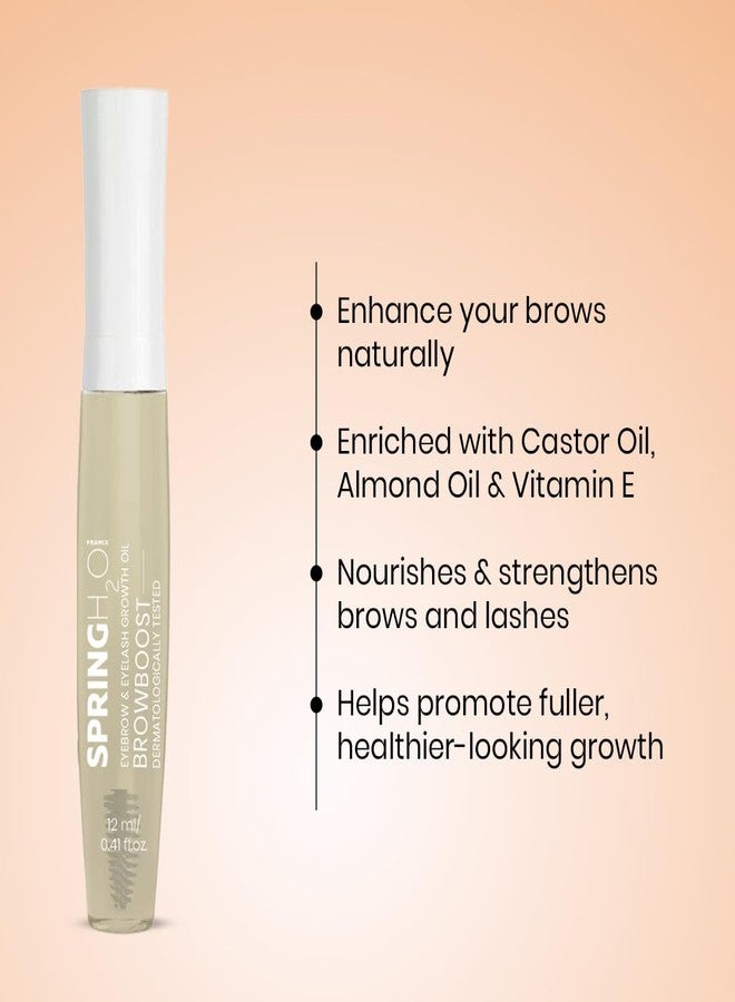 Spring H2O BrowBoost Eyebrow & Eyelash Growth Oil | Enriched with Castor Oil, Almond Oil & Vitamin E | Promotes Thicker, Longer & Fuller Lashes & Brows | Nourishing & Strengthening oil - 12 ml - Image 4