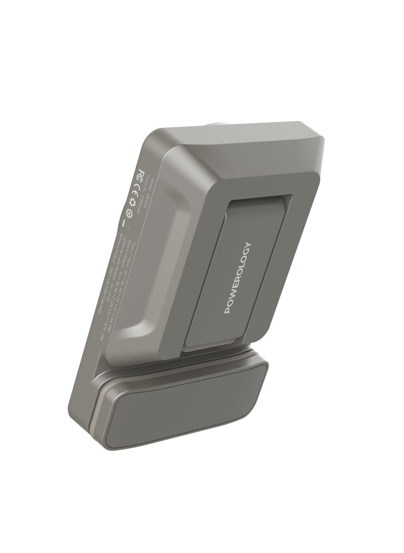 Powerology - 5000mAh Power Bank MagSafe Charging Air-Vent Mount/ 20W Power Delivery- Titanium - Image 1