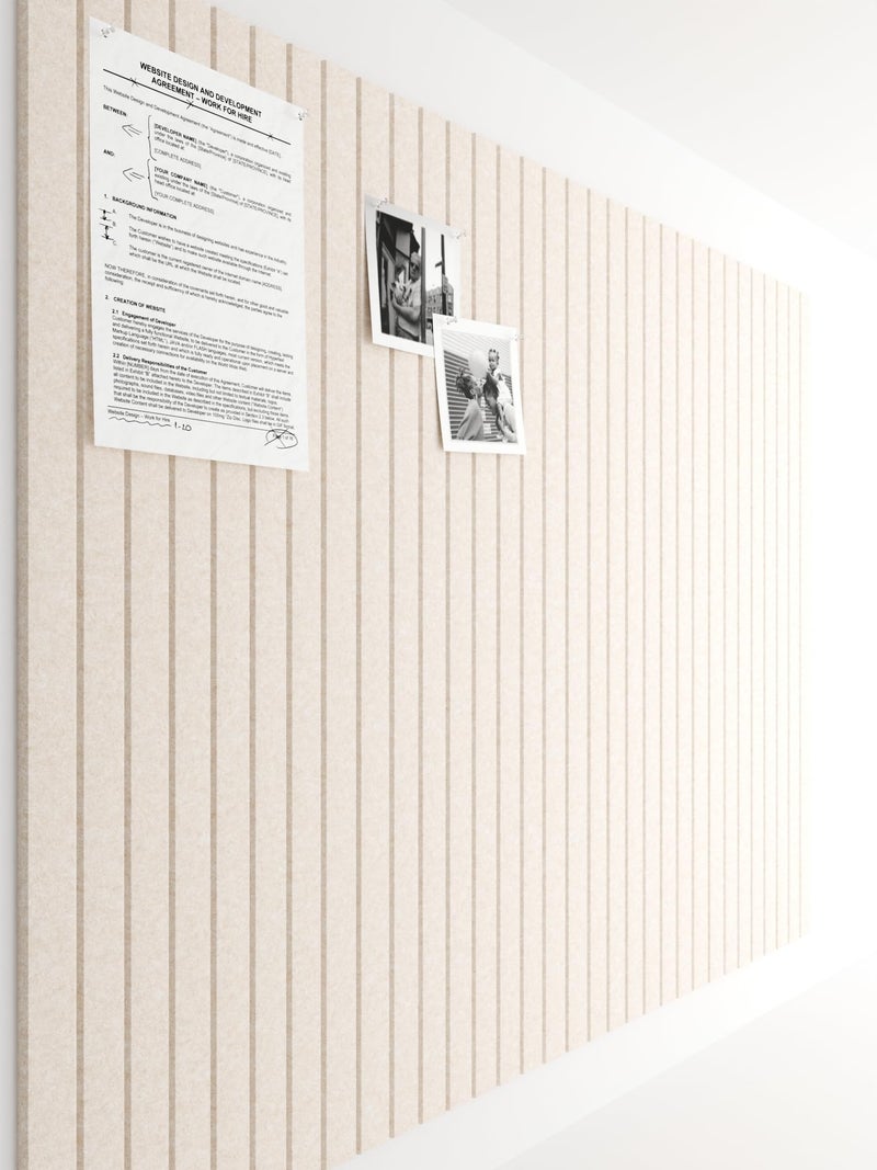Bumusty Large Cork Board Alternative47 x35 Felt Bulletin Board Tiles with 30 Pushpins 70 Adhesive Tabs 12Pack Slat Wall Paneling Cork Boards for Office Push Pin Board Felt BoardOatmeal