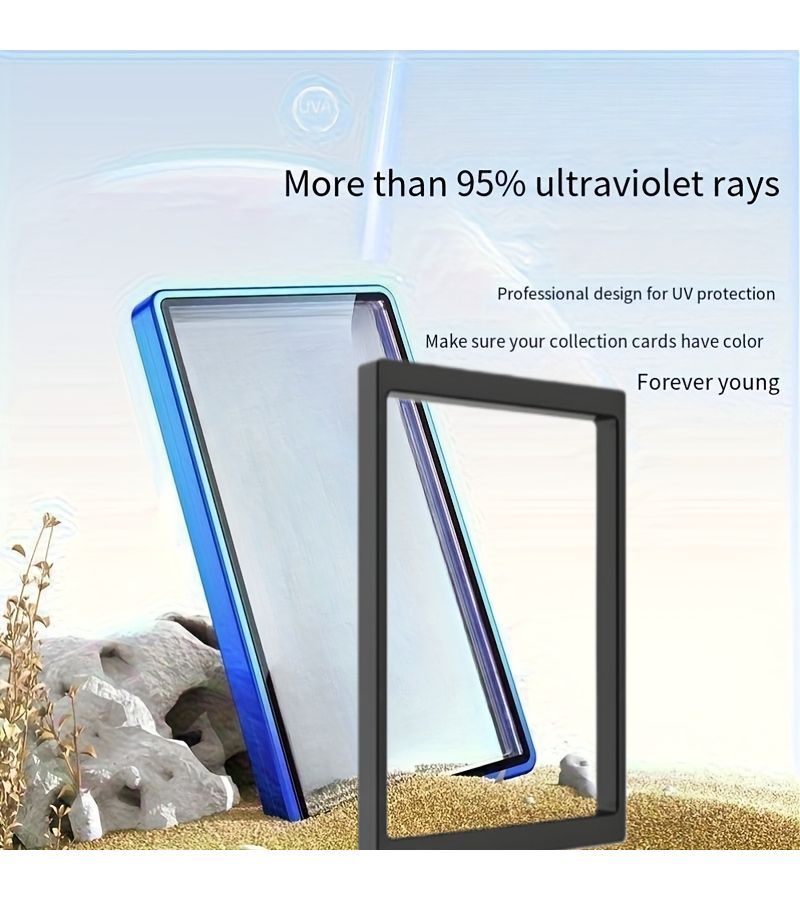 2 Pack Black Magnetic Glass Card Protective Case With Metal Frame For PSA BGS Cards UV Protection Scratch Resistant Display Box Including Inner Lining - Image 4