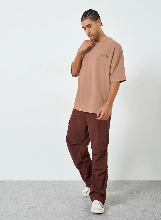 Styli Men Oversized Graphic Print Terry T-Shirt