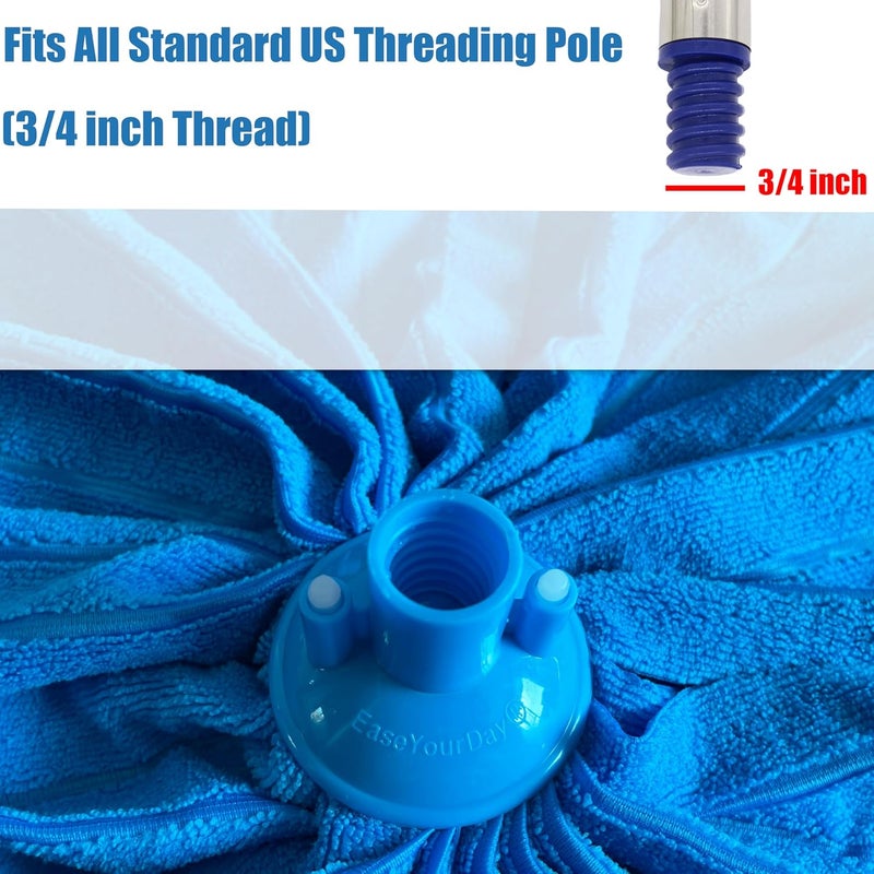 EaseYourDay Microfiber Cloth Mop Head, Screw On Mop Head Refill Compatible with Standard US Threading Pole (Acme 3/4 inch) (1) - Image 5