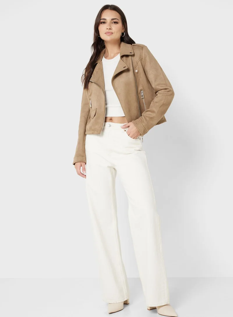 ONLY Zip Detail Pu Jacket