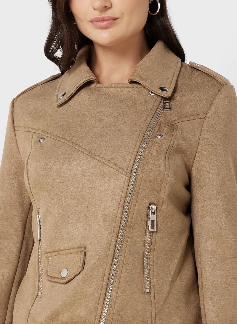 ONLY Zip Detail Pu Jacket