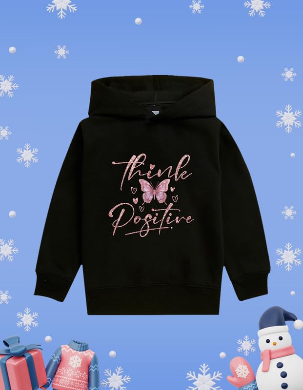 Nusyl Girl's Polyester Neck Hooded Sweatshirt (NUUCSWT0842.2_Black - Image 4