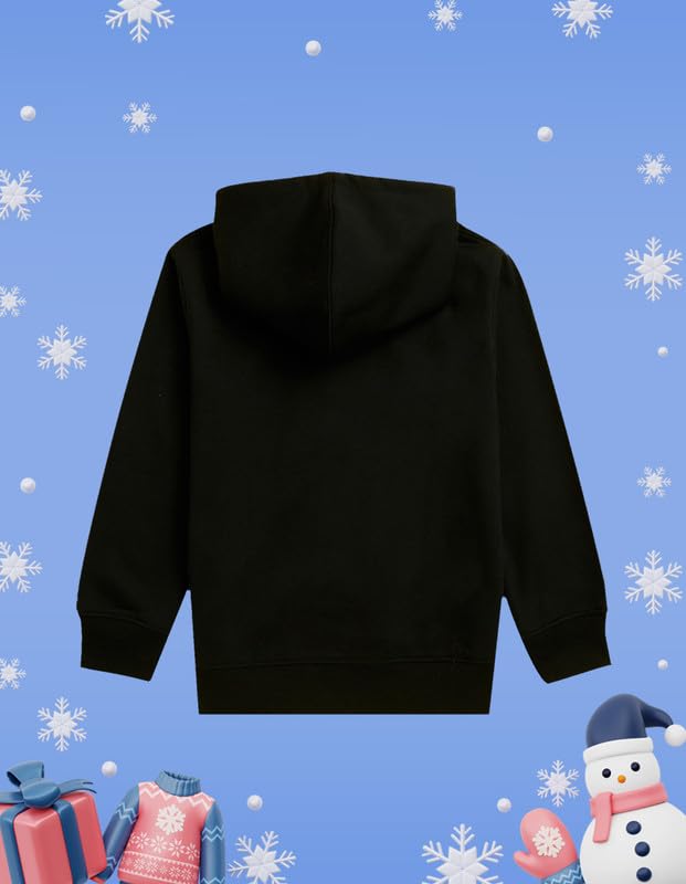 Nusyl Girl's Polyester Neck Hooded Sweatshirt (NUUCSWT0842.2_Black - Image 2
