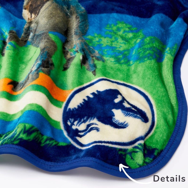 Franco Franco Jurassic World Dominion Rexy T-Rex Kids Bedding Super Soft Silk Touch Throw  40 in x 50 in  (Official Licensed Product)  - Image 4