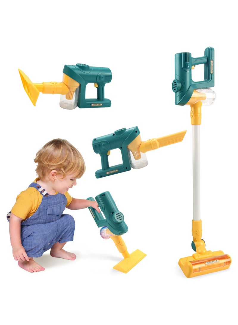 Toddler Toy Vacuum Cleaner, Kids Cordless Vacuum Cleaner Set, Role Play Household Toy with Realistic Functions and Accessories, Cleaning Learning Toy for Boys and Girls Aged 3+ (Green) - Image 1