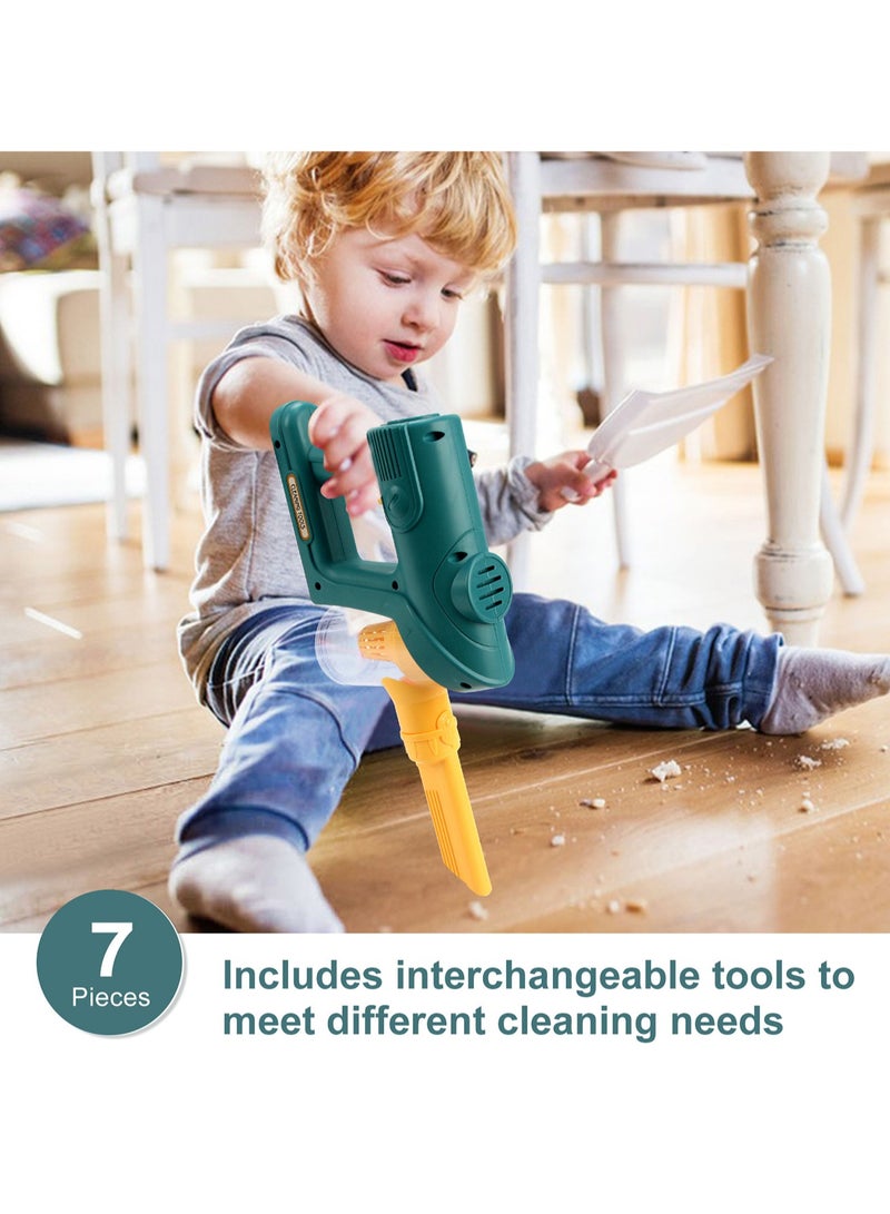 Toddler Toy Vacuum Cleaner, Kids Cordless Vacuum Cleaner Set, Role Play Household Toy with Realistic Functions and Accessories, Cleaning Learning Toy for Boys and Girls Aged 3+ (Green) - Image 5
