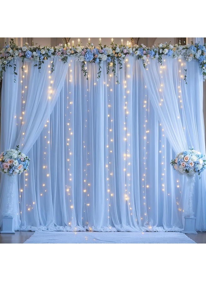 Suppromo Baby Blue Tulle Backdrop Curtain for Baby Shower Boys Birthday Party Baby Blue Sheer Backdrop Curtains Drapes for Party Photoshoot Background Decorations 2 Panels 5ft X 8 ft - Image 5