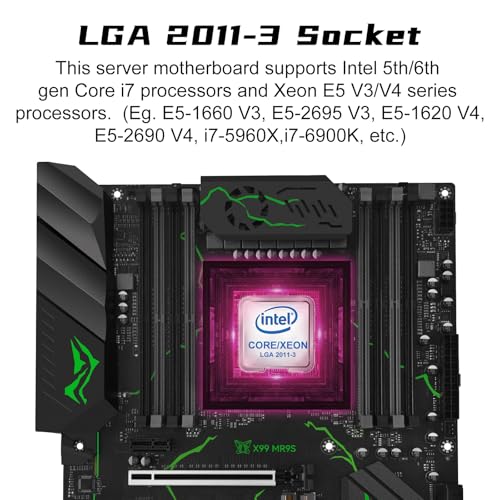 MACHINIST LGA 2011-3 Motherboard, Intel X99 (Intel 5th/6th Gen) Server Motherboard (ATX, PCIe 3.0, DDR4, NVME/SATA M.2, One-Key Boot/Restart, SATA 6Gb/s) for Xeon E5 V3/V4, Core i7 Series MR9S - Image 2