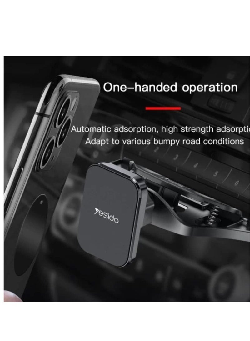 Yesido Car Magnetic CD Slot Phone Grips Stand Black - Image 5