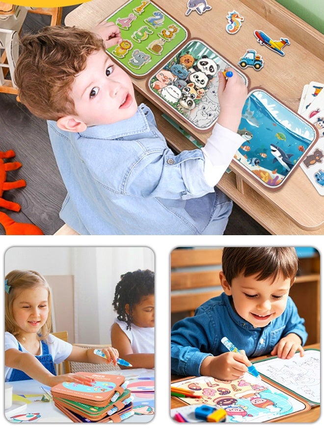 mibo Magic Water Coloring Doodle Book, Bring Two Pens, Reusable On The Go Activity, All Fun and No Mess, Toy Picture Book Graffiti - Image 5