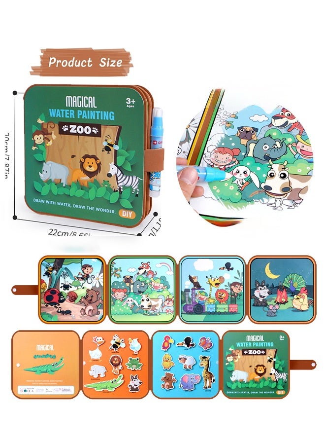mibo Magic Water Coloring Doodle Book, Bring Two Pens, Reusable On The Go Activity, All Fun and No Mess, Toy Picture Book Graffiti - Image 3