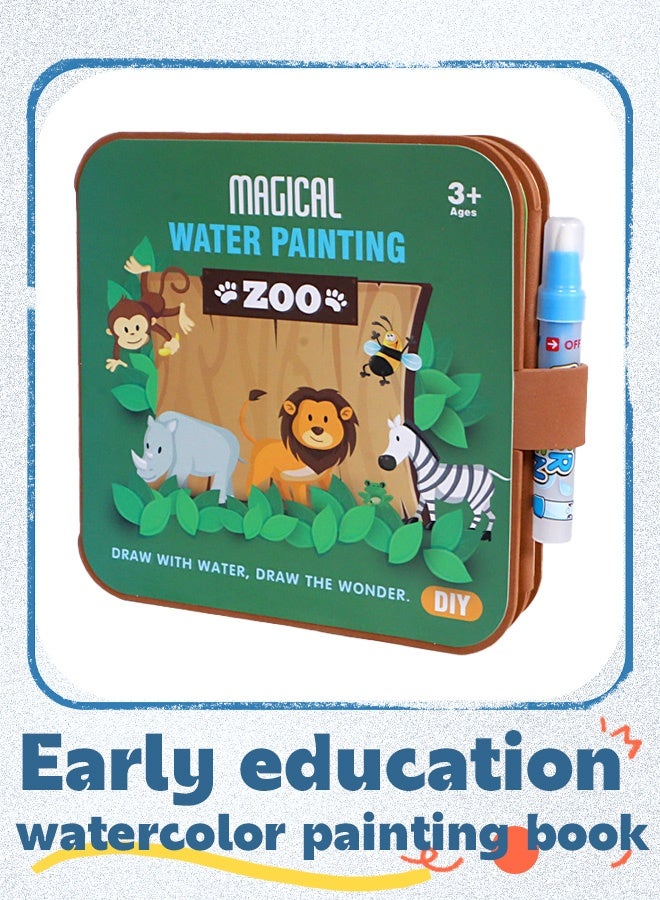 mibo Magic Water Coloring Doodle Book, Bring Two Pens, Reusable On The Go Activity, All Fun and No Mess, Toy Picture Book Graffiti - Image 2