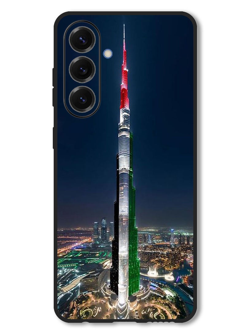Theodor Case Compatible with Samsung Galaxy M56 6.74 Inch Protection Shockproof Bumper Cover Burj Khalifa UAE Flag - Image 1