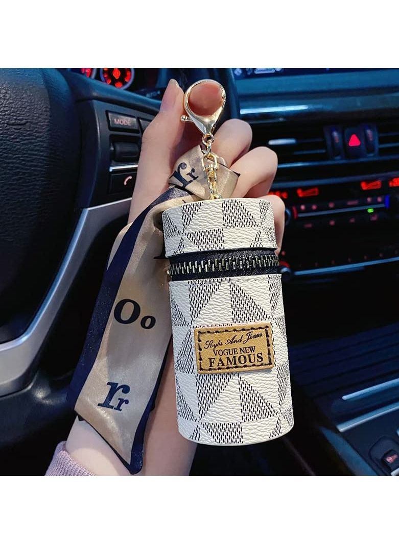 Excefore Lipstick Organizer for Women Girls, PU Leather Lip Gloss Holder with Keychains, Suitable for Car Keys Wallet Charms - Image 2