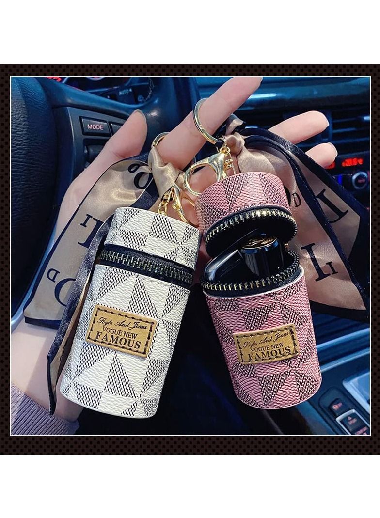 Excefore Lipstick Organizer for Women Girls, PU Leather Lip Gloss Holder with Keychains, Suitable for Car Keys Wallet Charms - Image 4