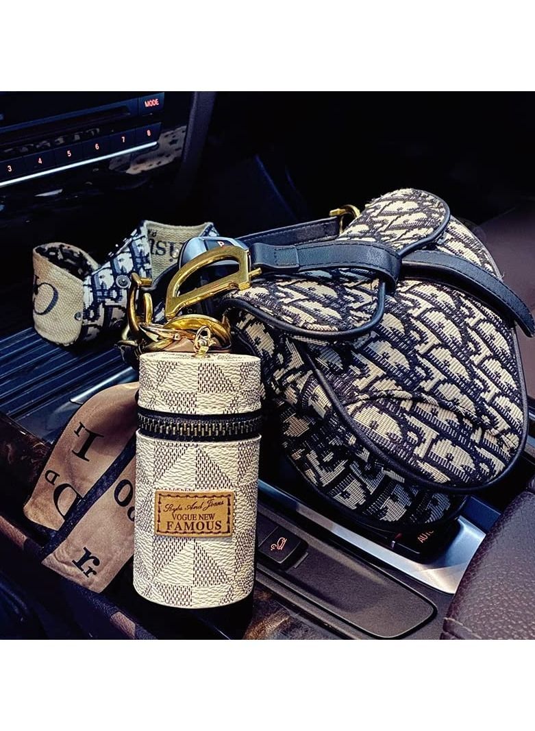 Excefore Lipstick Organizer for Women Girls, PU Leather Lip Gloss Holder with Keychains, Suitable for Car Keys Wallet Charms - Image 5